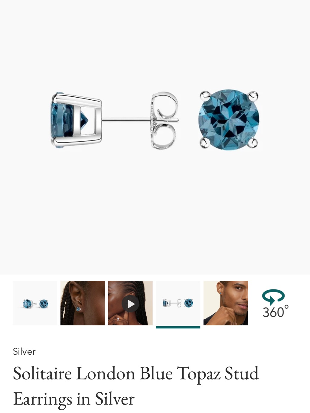 Brilliant Earth London Blue Topaz Stud Earrings In Sterling Silver — image 4 of 4